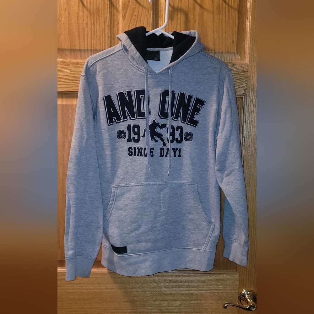 NWOT AND1 Gray/Blue Men's Hoodie Large ANDONE BRAND